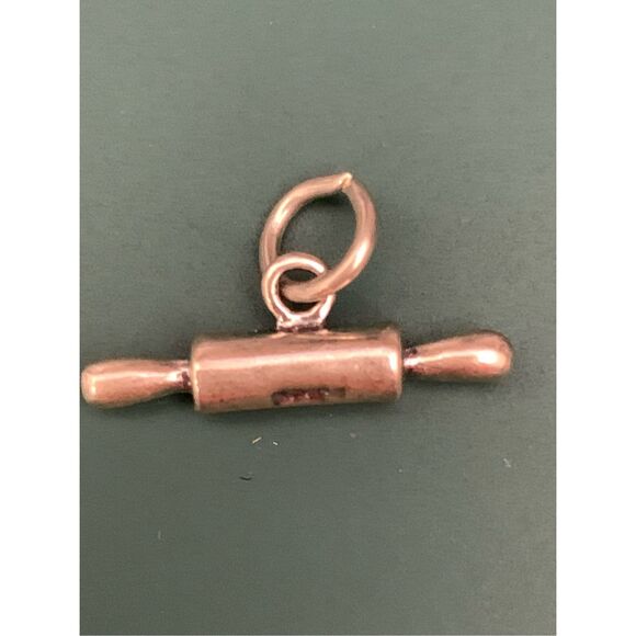 .925 Rolling Pin Sterling Silver Jewelry Charm #baker - Picture 3 of 4